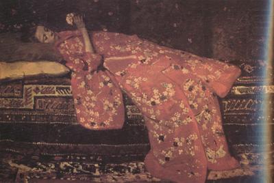 Girl in Red in Red Kimono (nn02), George Hendrik Breitner
